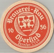 seltener/ alter DDR Bierdeckel - Brauerei Gebr. Rau - Sonneberg OT Oberlind