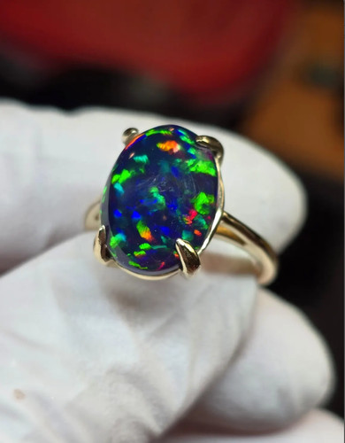 Natürlicher schwarzopal ring - natürlicher,