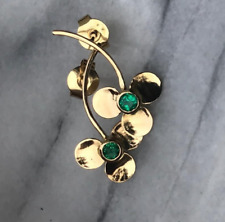 "Blüte" Smaragd-Ohrstecker 18K Gold 750 Blume Ohrringe
