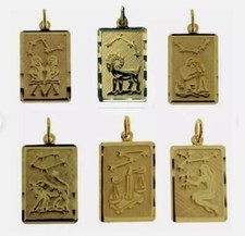 Sternzeichen Anhänger-Echt Gold 333(8 Karat)-Inkl.Gravur&vergoltede Silberkette 