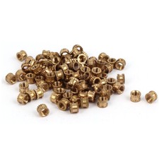 M3 x 3mm Female Thread Brass Knurled Threaded Insert Embedment Nuts 100PCS