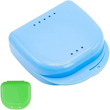 Zahnspangendose 2 Stück Sieb Tragbare Prothesendose Abdeckung Zahnprothesen Box