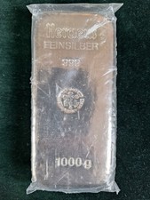 Heraeus Silberbarren 1 Kg, 999 Feinsilber, lose verschweißt