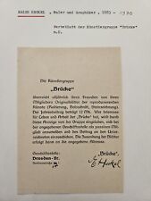 Erich Heckel Autograph Werbeblatt Brücke