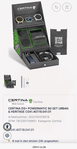 Certina powermatic 80 - ds+, full