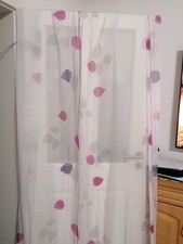 Gardine 2 Stück weiß lila