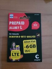 Congstar Prepaid . 15€Guthaben,6GB  Allnet L SIM Karte, Neu. 