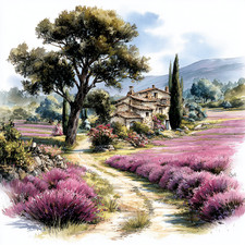 Wandbild lavendel provence - lavendel,