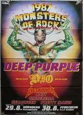 Monsters of Rock, Metallica, Deep Purple, Dio, Poster, Plakat,  1987, A0