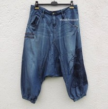 DESIGUAL Haremshose Jeans Pump Sarouel Patchwork W 30   40-42  Baggy Stickerei