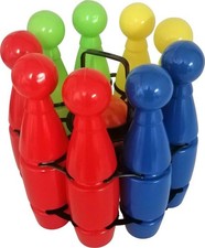 Molteni Kinder Kegelspiel 9 leichte Kegeln mit 2 Kugeln in Tragebox