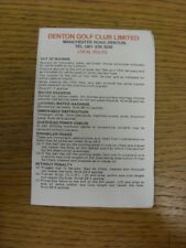 c1980/90's Golf Scorecard