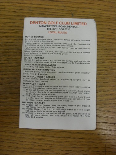 C1980 golf scorecard - golf,