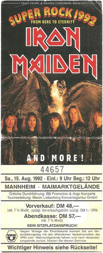 Iron maiden concert 1992 - maiden,