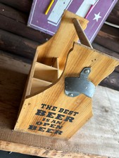Flaschenträger Holz mit Flaschenöffner BIER Träger 6 Flaschen Best BEER Flasche