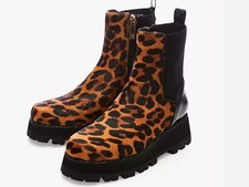 Moda In Pelle Gerri Chelsea Stiefeletten In Leopard Pony UK 3 EU 36 NEU
