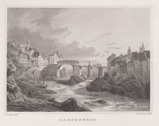 Laufenburg Original Stahlstich Rohbock 1852