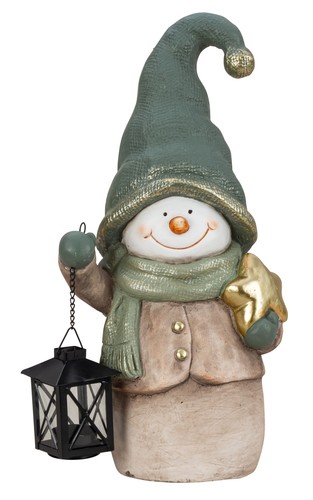 Schneemann mit laterne - laterne, –