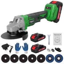 Akku Winkelschleifer Trennschleifer Schleifmaschine 21V 125mm Mit 2 Batterien