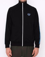 Fred Perry Jacke Sweatjacke Sweatshirt Herren Gr.L Tracktop Schwarz 154573