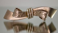 ? Vintage Schleifen-Brosche 800er Silber – florale Gravur – ca. 9,5 g