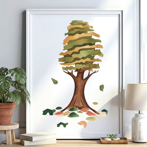 Baum wald schablone - schablone, malen