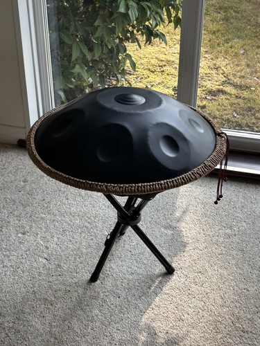 Handpan drum moll - d-moll, schwarz