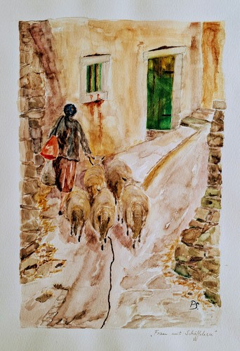 Aquarell frau mit - ,, "frau