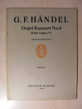 alte notenhefte G. F. Händel Orgel Konzert Bdur Partitur