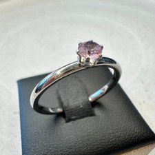 Ring versilbert Zirkonia rosa