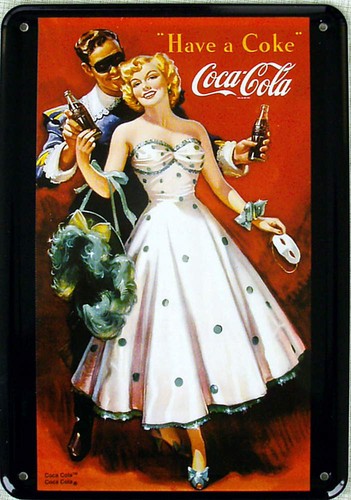 Blechpostkarte coca cola - blechpostkarte,