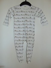 Alana Schlafanzug Größe 74/80 Weiß Elefanten Overall Einteiler Biobaumwolle