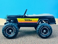 TONKA Pressed Steel JEEP  Jeepster STUMP JUMPER Cabrio MR-970 USA Big Black Toy!