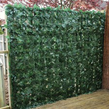 300x100cm Blätter Zaun Grün