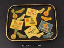 Dortmunder Ritter Brauerei - sehr altes Serviertablett mit Etiketten - Vintage