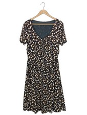 DRESSES UNLIMITED Kurzarmkleid Damen Kleid Gr. DE 40 braun-weiß-schwarz