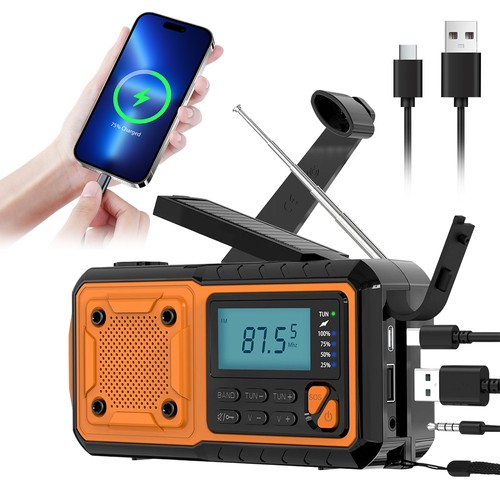 4000mah solar kurbelradio - 4000mah, usb