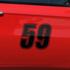 3x Startnummer Aufkleber Auto & Motorrad Startnummern Zahl Nummer 8-25cm #1009