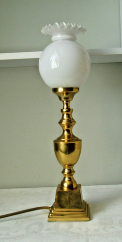 Alte tischlampe messing mit - ,