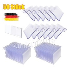 50 Stück Etikettenhalter aus Kunststoff Transparent Preisschildhalter 60/100mm