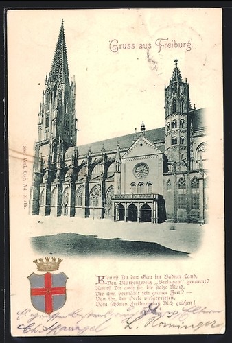 Ansichtskarte freiburg - ansichtskarte, /