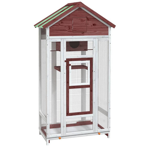 Voliere mokka 5x53x170 cm - voliere, 91,5x53x170