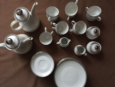 Kaffee und Tafelservice Mitterteich Bavaria für  je 12 Personen mit Silberrand