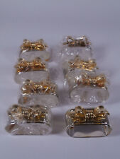 ? 8 Serviettenringe Serviettenhalter Hochglanz versilbert mit Schleife OVP