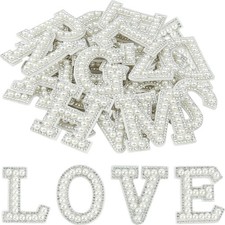 Perlen Strass Aufnäher A-Z