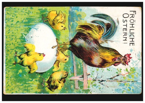 Ostern hahn auf riesenei - hahn,