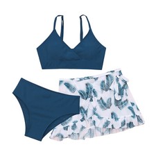 DE Kinder Bikini Mit Rock Mädchen Set 3 Teilig Badebekleidung Bademode Badeanzug