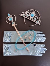 Kinder Kostüm Schmuck Set 6-Teil In Blau (H-schuhe/Krone/Kette/Ring/Zauberstab..