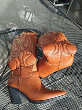 Damen Cowboystiefel in Hellbraun Gr39