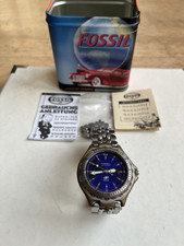 Fossil Blue Herrenuhr AM-3067 - Edelstahl Wasserdicht Neue Batterie L)19,5/21 cm